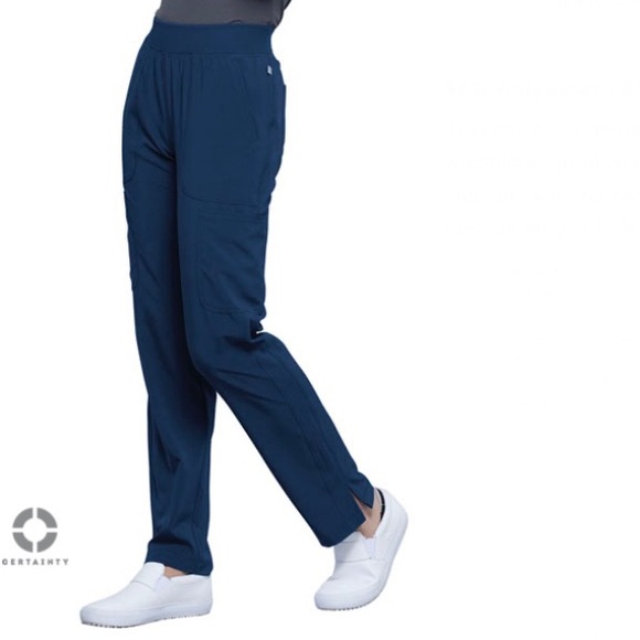 Mid-rise Tapered Leg Pull on Scrub Pant (Navy) - Picture 4 of 5